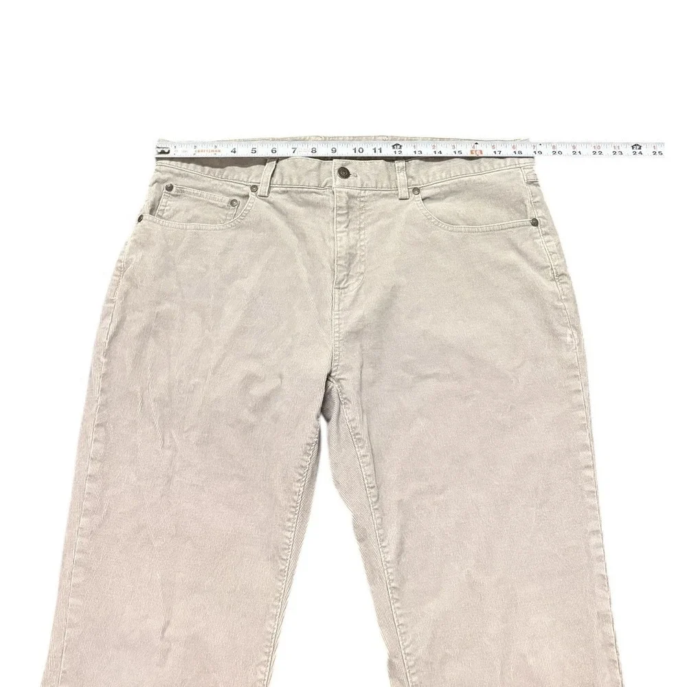 Brooks Brothers Clark Pants Mens 38x30 Gray Corduroy Stretch Casual Straight Leg